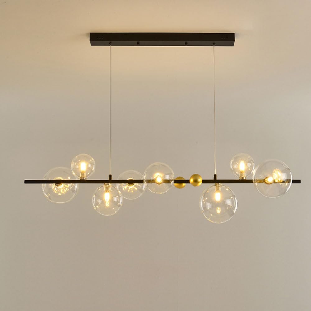 KXEcoLife Ceiling Pendant Light Fixture Globe Glass Hanging Lamp 8 Modern Chandelier Adjustable G9 Lights for Living Room Bedroom Kitchen