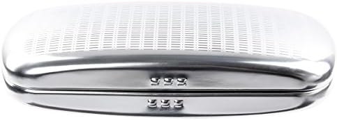 Glasees Case Hard Strip Lined Protective Aluminum Spectacle Case for Sunglasses (Silver)(Size: One Size)