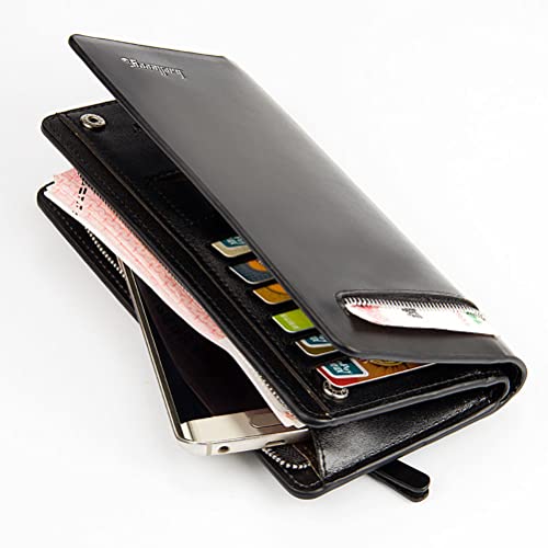 Minimalist Leather Bifold Wallet for Men Business Casual Card Cases Large Storage Capacity，KF010BL3