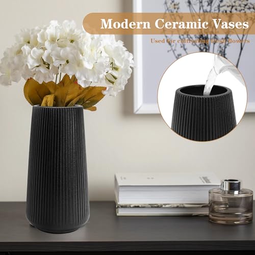 Ceramic Vase, GUKJOB Small Cute Flower Vase for Pampas Grass, Home, Living Room, Dining Table, Farmhouse, Office Decor, Bedroom, Table, and Kitchen Shelf - Image 8