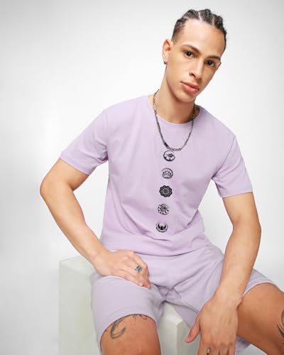 Image of Bewakoof Men's Typography Regular Fit Half Sleeve Round Neck Pure Cotton T-Shirt