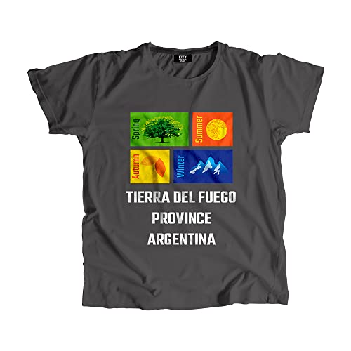 T-shirt Terre de Feu Argentine gris anthracite pour homme et femme