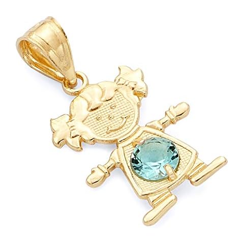 14k REAL Yellow Gold CZ Charm Pendant Cover