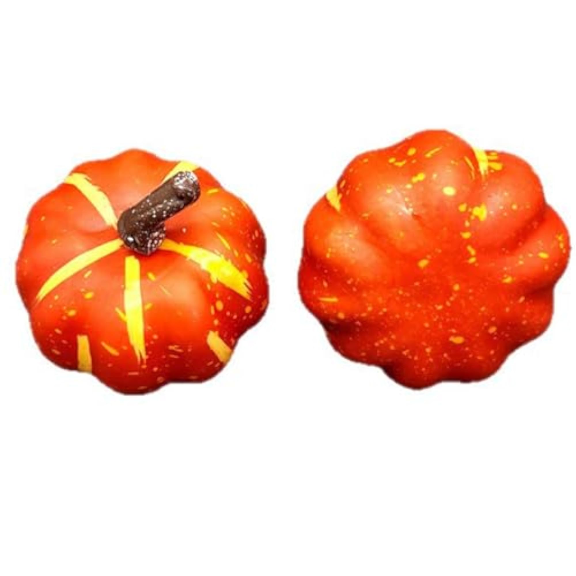 Artificial Pumpkins Decor Decorative Orange for Dining Table Party Farmhouse 6 Piece