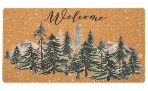 FGSS Christmas-Welcome Door-Mats Coir-Doormats - Non-Slip Front Door Mat Seasonal Winter Christmas Holiday Doormat for Indoor Outdoor Entrance Decor 17 X 29 Inch