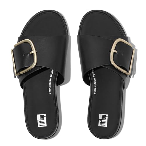 Image of FitFlop Gracie Maxi-Buckle Leather Slides
