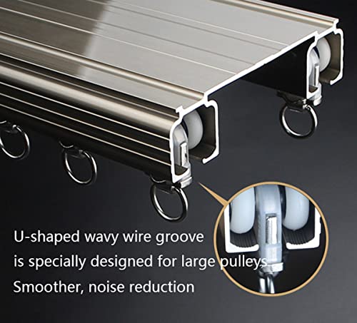 Rail de rideau double robuste champagne 1-6 m avec angle 90°
