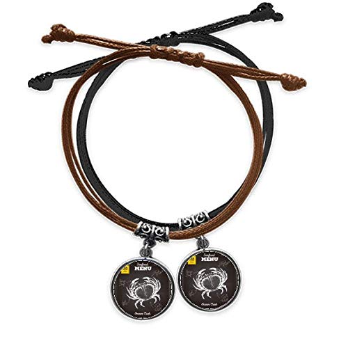 Bracelet cuir double organisme marin crabe pour un look unique au quotidien
