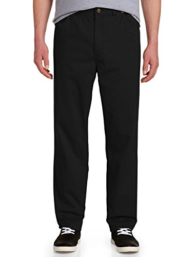 Harbor Bay by DXL Men's Big and Tall Continuous Comfort Pants Black 44 x 38