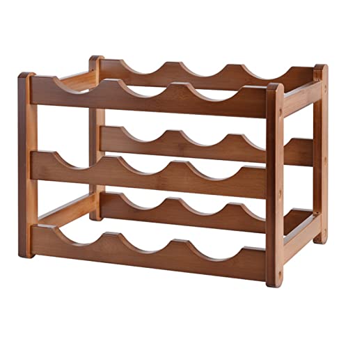 Soporte para botellas de vino 2 o 3 niveles de madera miniatura 1
