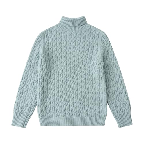 Girls Boys Ribbed Knitted Sweaters Autumn Winter Comfy Warm Pullover Kids Long Sleeve Solid Color Turtleneck Tops