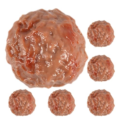 SAFIGLE 6Pcs Artificial Beef Meatballs：Fake Simulation Beef Ball Lifelike Meat