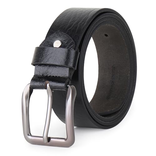 Image of Men's Full Grain Leather Belt (1.5 inch inch) with Durable Metal Buckle for Everyday Formal & Casual Wear Belts in Brand Gift Box ||Color : Black /Brown, Size : 26 to 46||
