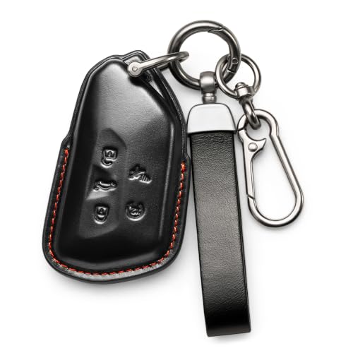 Smyfob for Volkswagen Atlas Key Fob Cover Leather lanyard car key case 2026 2025 2024 VW Atlas Cross Sport accessories 5 button