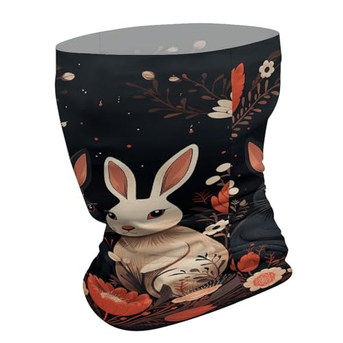 Black And White Elephant Image Neck Gaiter Face Cover Scarf, Breathable Sun Balaclava for Skiing Fishing Hiking Cycling3