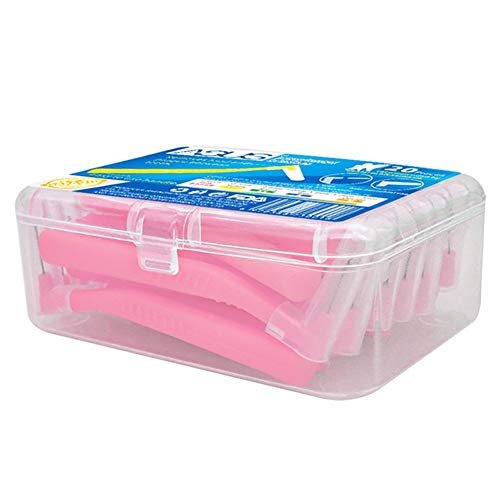 Jorzer 20pcs Cepillo Interdental Cepillo Dental �ngulo Herramienta De Ortodoncia Cuidado Oral En �ngulo Cepillo De Limpieza para La Boca Y Enc�as Sanas (0,6 Mm, Color De Rosa)