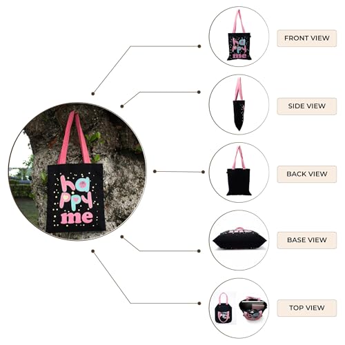 Image of RFD Premium Tote Bag With Printed Designed Canvas Tote Bags For girl & women large capacity,Tote bag For Shopping, College, Travel, school, tuition and gifting 15x13.5 Inch