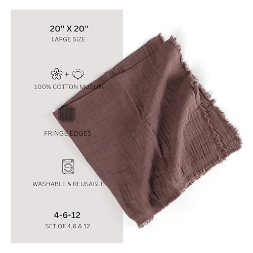Servilletas de algodón natural con acabado de flecos para mesas de gala 8