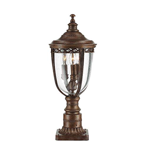 Image of Outdoor IP44-3 Bulb Short Mini Lamp Post/Pillar - Black - LED E14 60W Bulb - Outside - External - Exterior