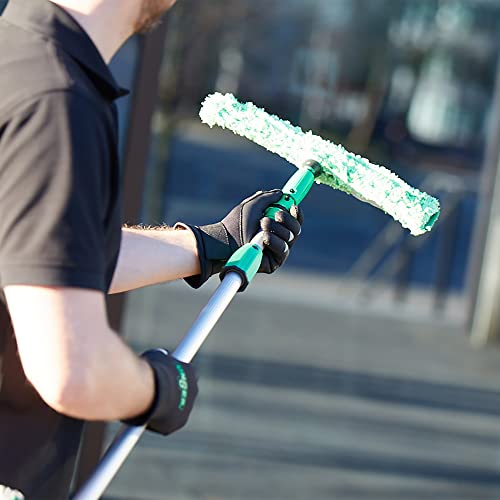 UNGER Fenster Einwascher MicroStrip (Länge 35 cm, Mikrofaserbezug inkl. Schmutzpad für hartnäckige Flecken, austauschbar durch Klett) 79020