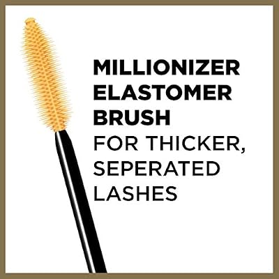 LOreal Paris Makeup Voluminous Million Lashes Mascara, Volumizing Collagen Infused Eye Makeup, Amplifying Mascara Brush, Waterproof, Black, 0.32 Fl Oz., 1 Count