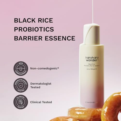 Image of haruharu Wonder Black Rice Probiotics Barrier Essence, 4.05 fl.oz, Skin Flooding & Layering, Strengthens Skin Barrier, Moisturizes, Glowy Radiant Skin, Non-Comedogenic, Vegan Korean Skincare