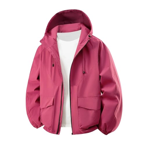 Chaqueta funcional para hombre con capucha, chubasquero ligero e impermeable exterior