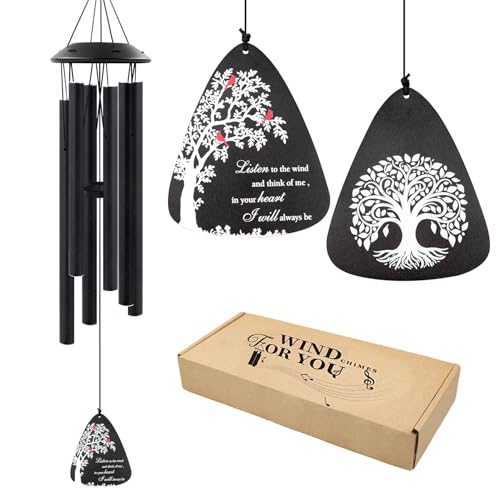 Sympathy Wind Chimes for Loss of Loved One, 32" Memorial Windchimes for Outside, Bereavement Gifts in Memory of Mother Father,Outdoor Chimes Home Garden Patio Decor