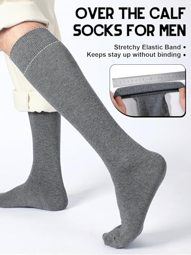 Shihanee 12 Pairs Knee High Socks - Warm, Thick, Long, Dress, Casual, Winter Over the Calf Socks for Men 5