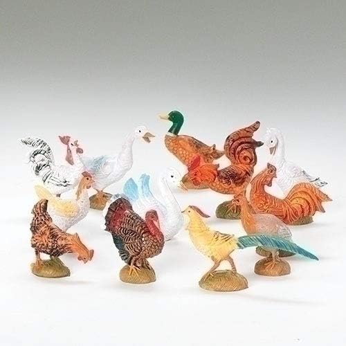 Fontanini by Roman – 5-Inch Scale Barnyard Birds Nativity Animal Set – Hand-Sculpted and Hand-Painted in Italy – Christmas Creche Accessory Figures - Image 3