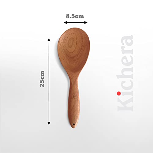 Image of Kichera Neem Wood Compact Ladle, Spatula, Flip Dosa /Roti /Chapati | Kitchen Tools | No Harmful Polish | Naturally Non-Stick | Handmade (Set of 3)