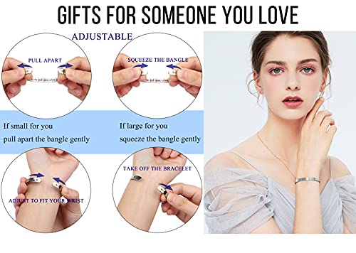 Valentines Day Gifts For Her Bracelets For Women Gifts For Wife Girlfriend Gifts Best Friend Bracelets For Teen Girls Inspirational Cuff Bracelet Bangle Quotes Engraved Gratitude Jewelry I Love You Gifts For Her #TOP3