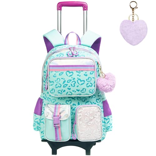HTgroce Sac à dos roulette fille primaire CE2