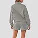 bawilom Womens 2 Piece Outfits Lounge Sets Long Sleeve V Neck 1/4 Zip Sweatshirt and Sweat Shorts Set Fall Fashion Sweatsuit