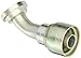 Aeroquip 1B20FLA16 Carbon Steel Global TTC12 (Thru the Cover) Crimp Hose Fitting Split Flange (SAE Code 61), 45 Degree Elbow, 1" Hose ID, 1-1/4" Nominal Flange Size