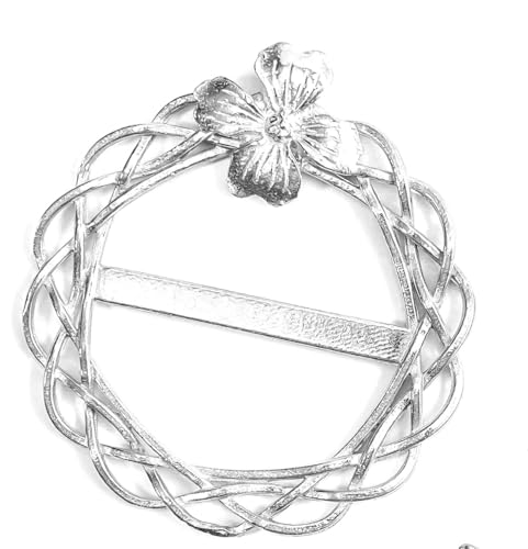 Handmade Dogwood Scarf Ring - Scarf Clip for Women Light Weight Summer Scarves - Handcrafted by House of Morgan Pewter