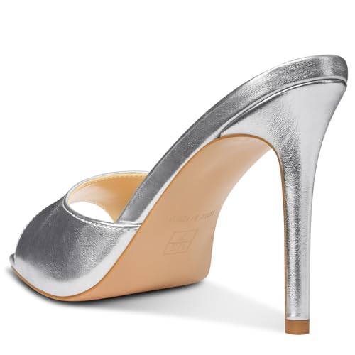 Image of TNYNFBEB Womens Stiletto High Heel Pointed Open Toe Sandals Mules Shoes Slingback Slip-on Prom Party Dress Summer 3.9 Inches Heels