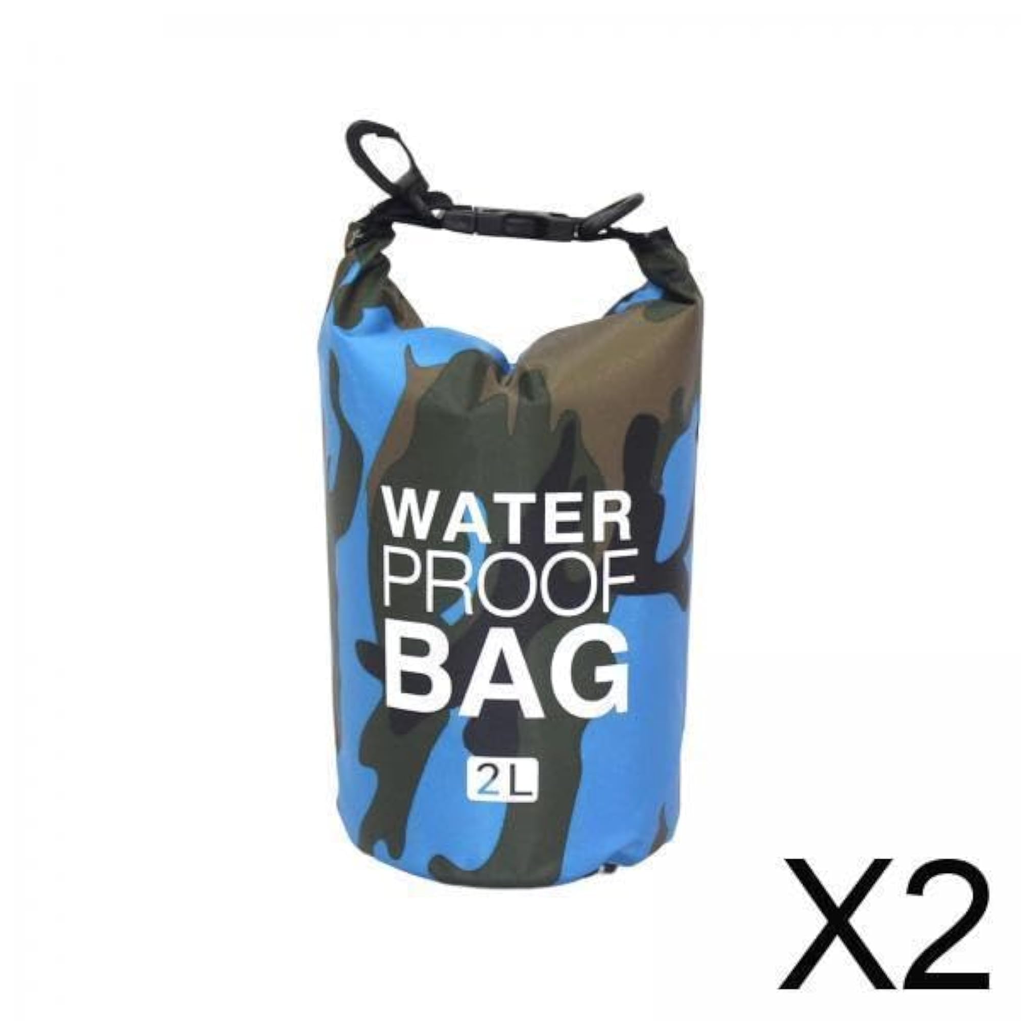 2x Waterproof Bag with Shoulder Strap for Rafting, 2L