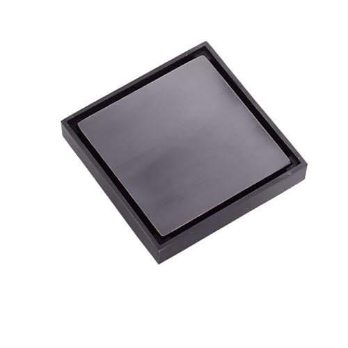 Floor Drain Brass Shower Drain Bathroom Floor Tile Insert Square Waste 100X100(Black)