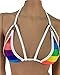 Rainbow Triangle Bikini Top LGBT Pride Parade Rave Outfits Skimpy Strappy String Adjustable Swimwear Cage Bikini Bra with Connector Handmade