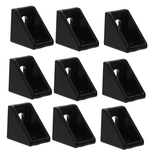 HOMOCONO 20pcs Aluminum Corner Brackets Aluminum Profile Corner Bracket Black Aluminum Alloy 2020 Aluminum Extrusion Bracket Corner Brackets