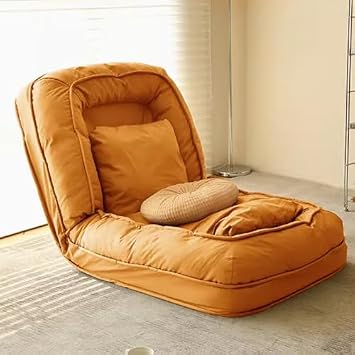 سرير أريكة كسول لغرفة النوم ، شرفة ، مساحات صغيرة - كرسي واحد قابل للطي Tatami Futon Couch Orange
