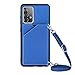 Produktbild PekaTech Handykette für Samsung Galaxy A52, PU-Leder Hülle- Handyhülle mit Band zum Umhängen - Klapptasche Handytasche Case mit Handy-Kette, Kartenfach und Portmonee, Blau