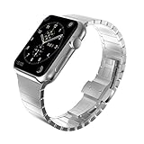 KADES Solid Stainless Steel iWatch Band Link Bracelet for 38mm Apple Watch Sport Edition (1st Generation, Silver)