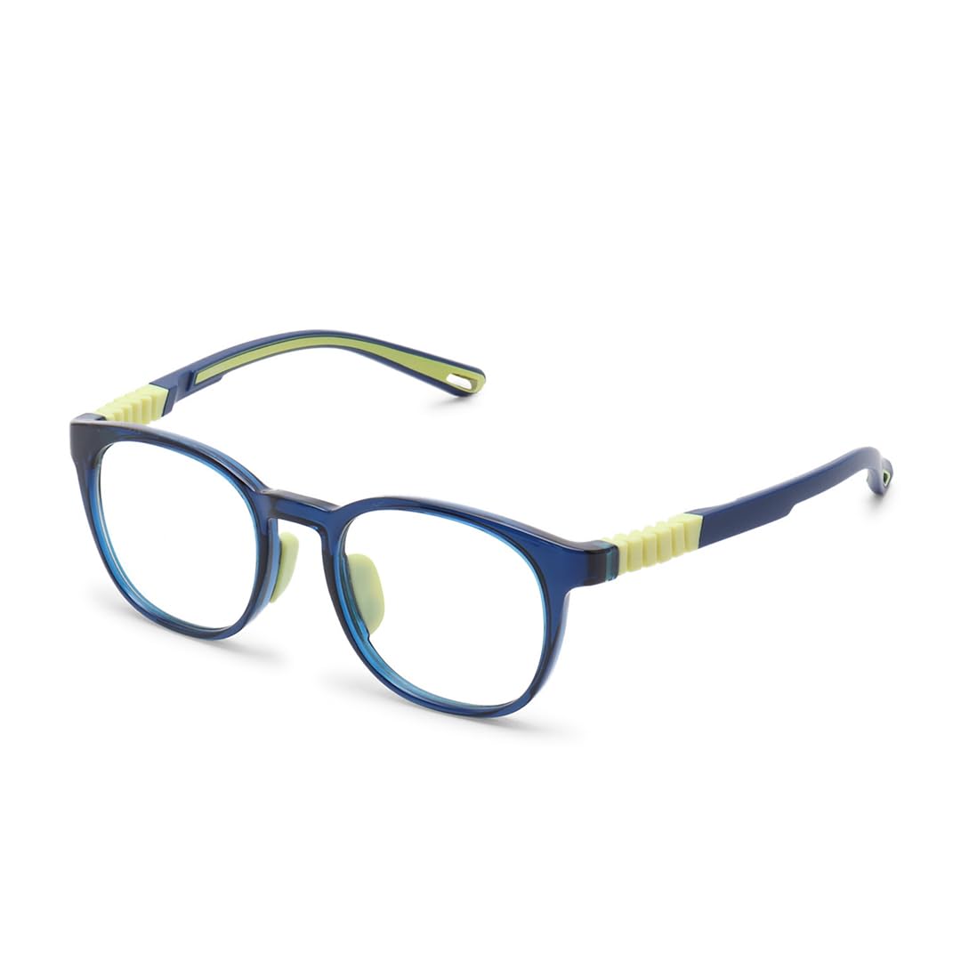 Intellilens Gafas redondas de computadora para niños para protección ocular, cero potencia, antirreflejos y filtro de luz azul, lentes de corte azul para niños y niñas