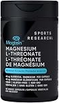 Sports Research® Magtein Magnesium Gélules de L-Thréonate - Supplément de magnésium pour mémoire, focus & Cognition - 144mg Magnésium élémentaire par dose - Soutiens le sommeil & L'humeur, 90 Capsules pour Adultes
