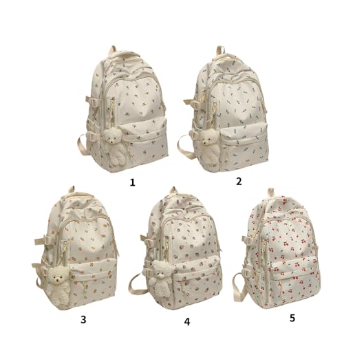 Mochila escolar para estudiantes con diseño floral y compartimentos amplios 3