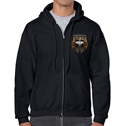 2023 Sturgis Motorcycle Rally Flying V Twin Eagle Zip-Up Hoodie3