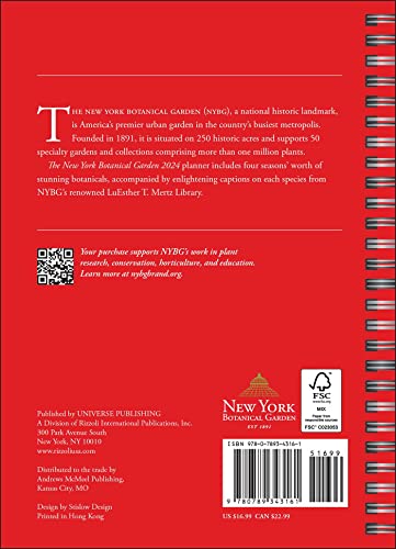 The New York Botanical Garden 12-Month 2024 Planner Calendar #TOP1