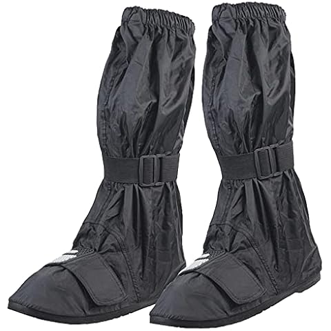 Scoyco Black Men Waterproof Rain Snow Boot Shoe Covers with Reflector Motorcycle Outdoor Non-slip Protective Cover Gear Zipper Reusable Overshoes for Camping Fishing Cycling Cover